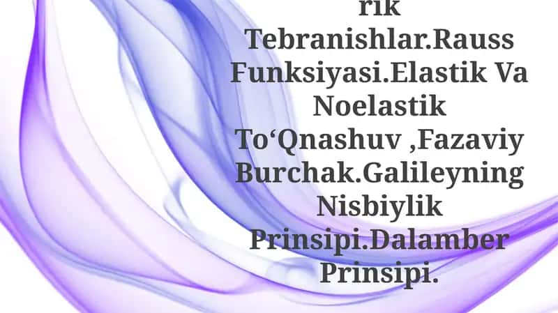 Nochiziqli tebranishlar 1