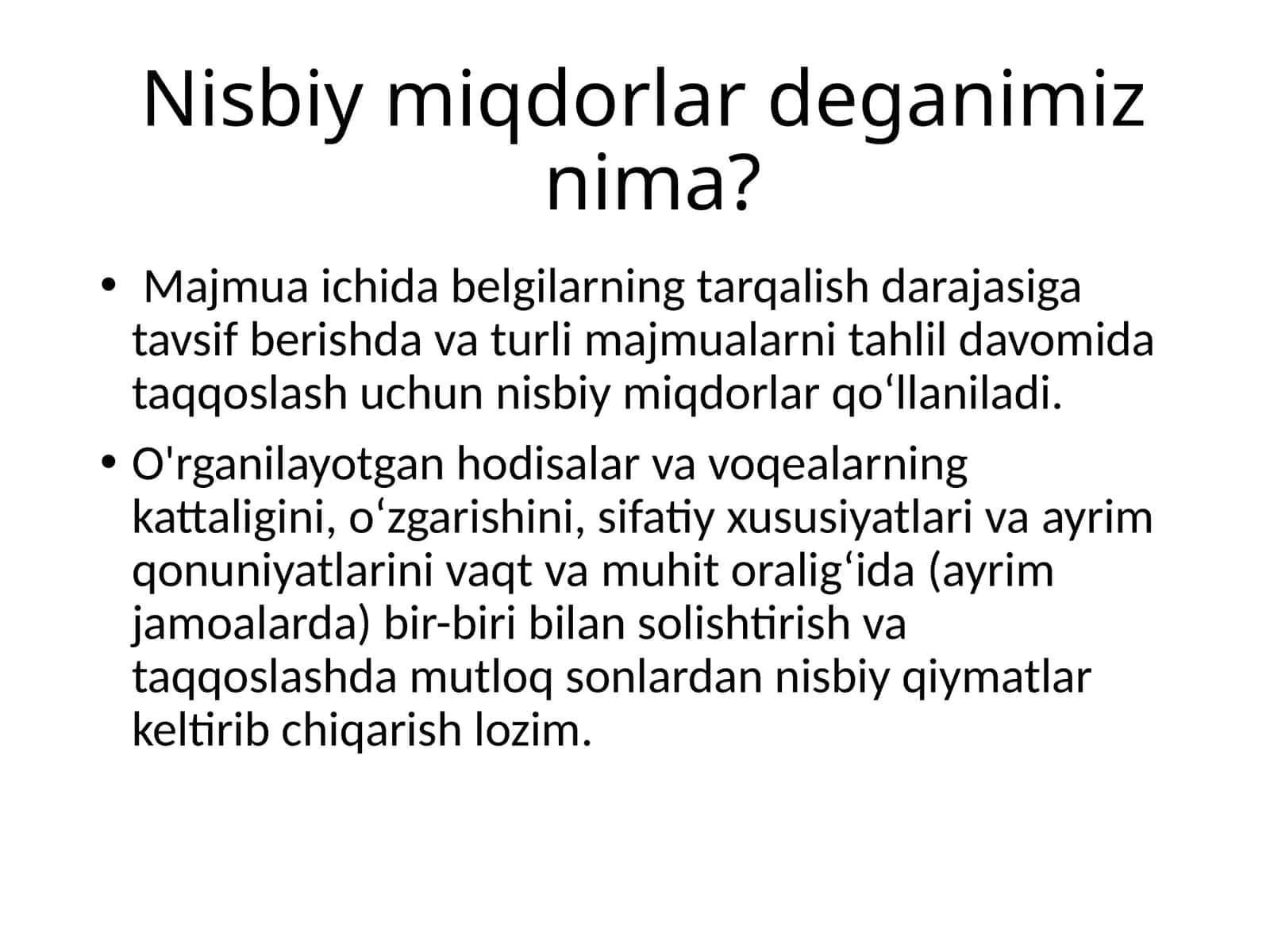 Nisbiymiqdorlardeganimiznima? 1