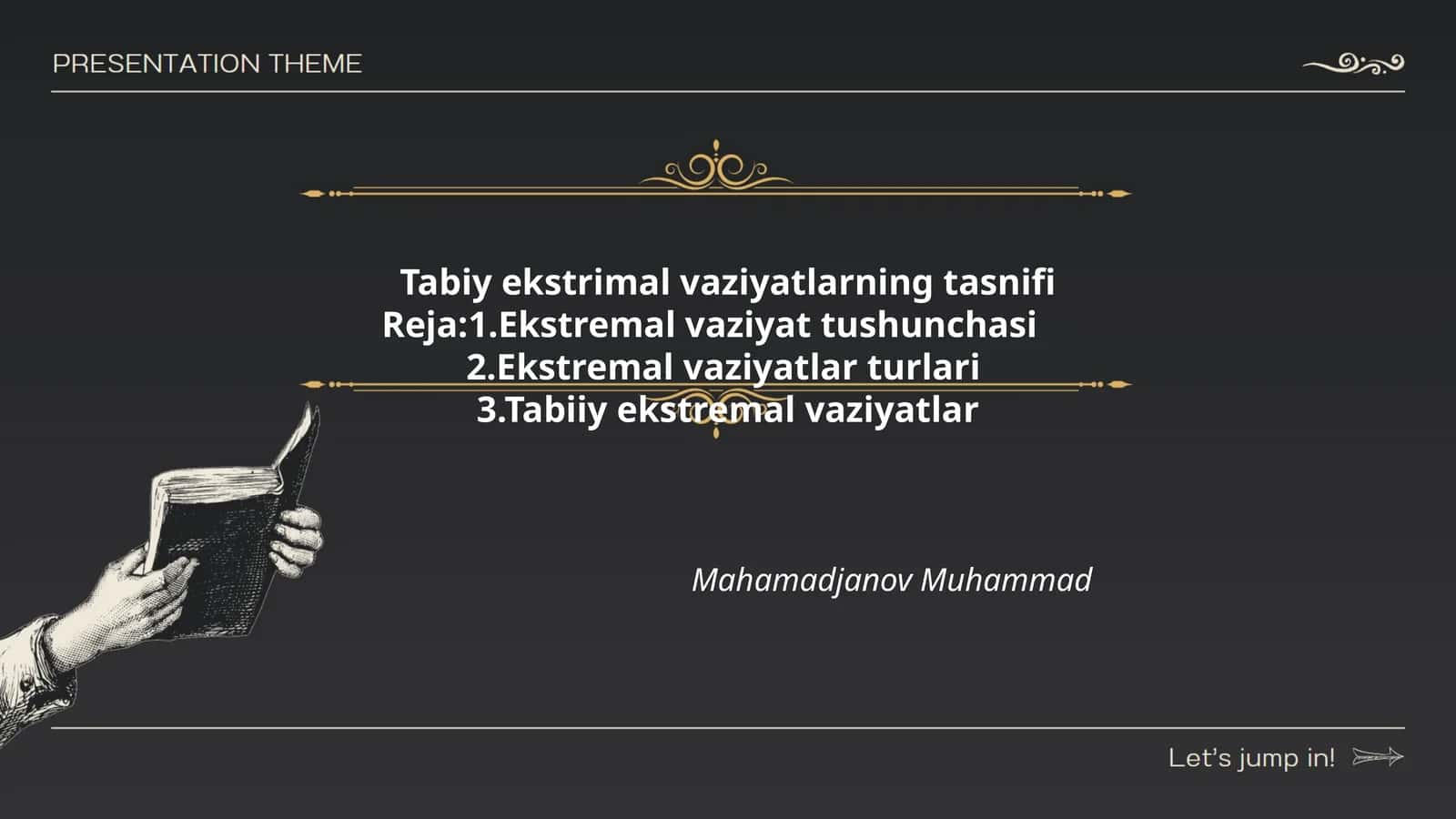 Tabiy ekstrimal vaziyatlarning tasnifi 1