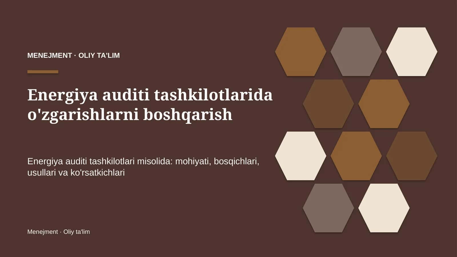 energiya auditi tashkilotlarida o'zgarishlarni boshqarish 5081 1