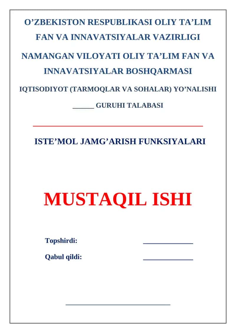 Iste’mol jamg’arish funksiyalari 1