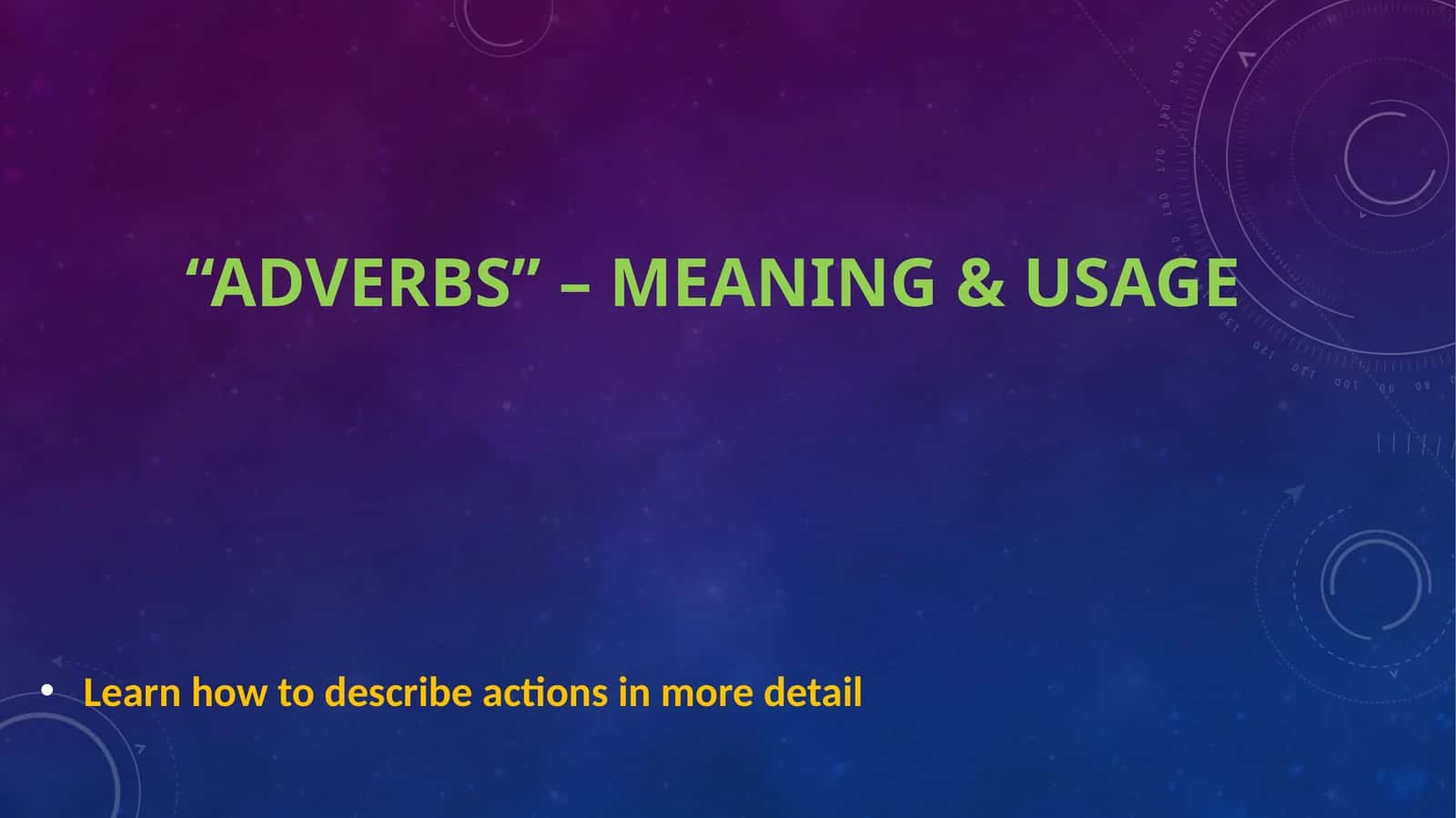 Types of Adverbs 1