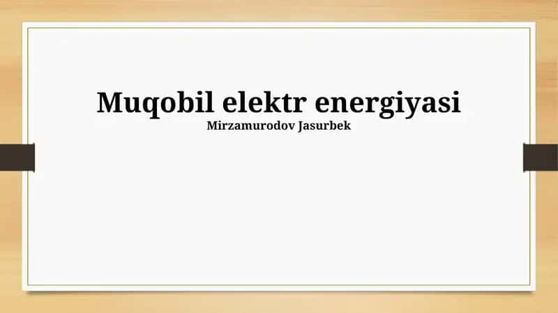Muqobil elektr energiyasi 1