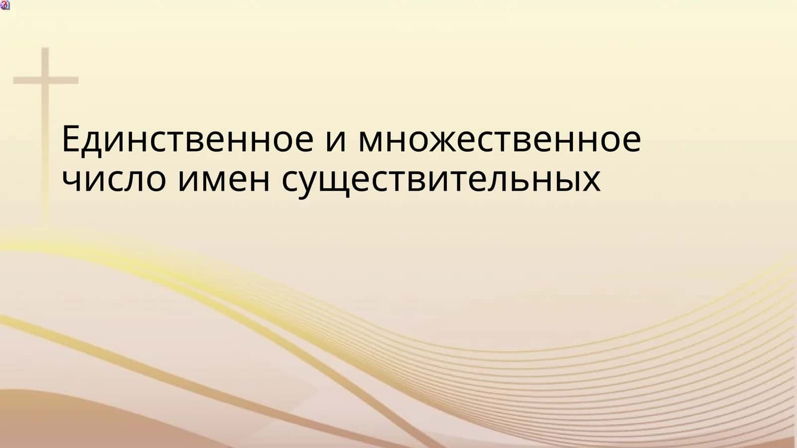Единственное и множественное число имен существительных 1