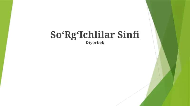 SoʻRgʻIchlilar Sinfi 1