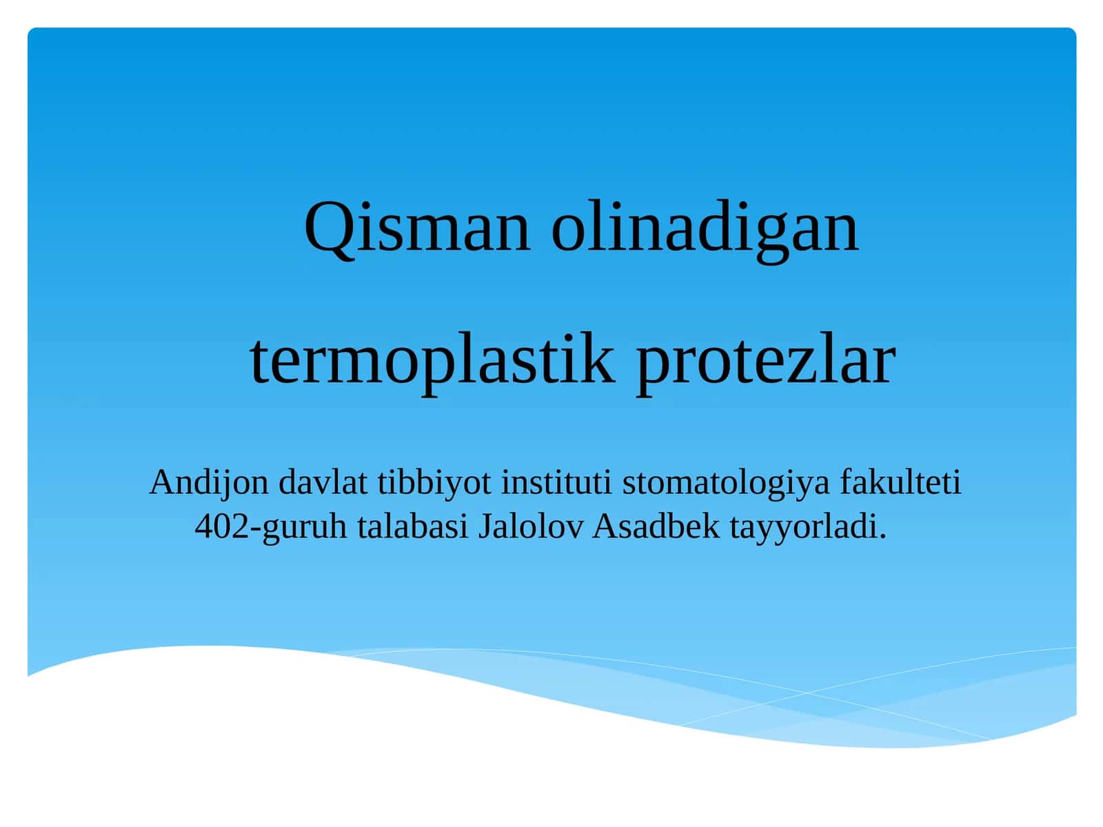 Qisman olinadigan termoplastik protezlar 1
