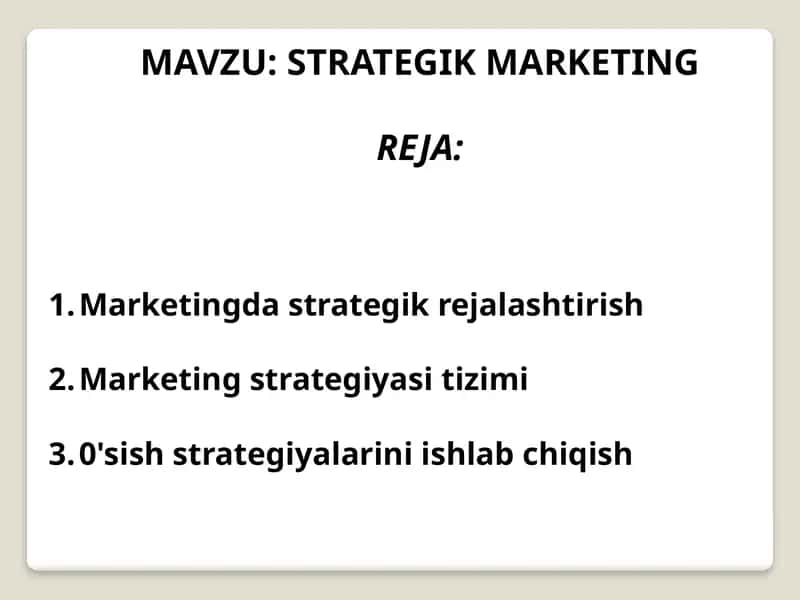 STRATEGIK MARKETING 1