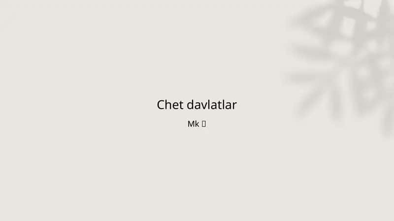 Chet davlatlar 1