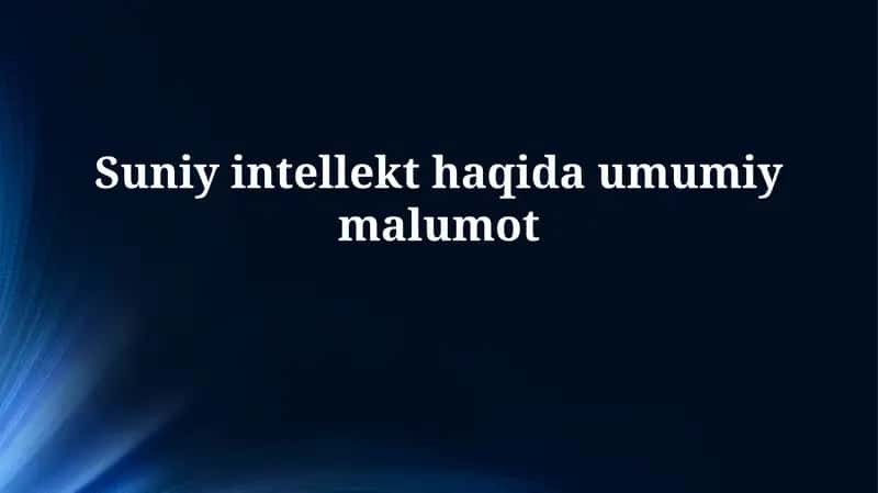 Sun'iy intellekt 1