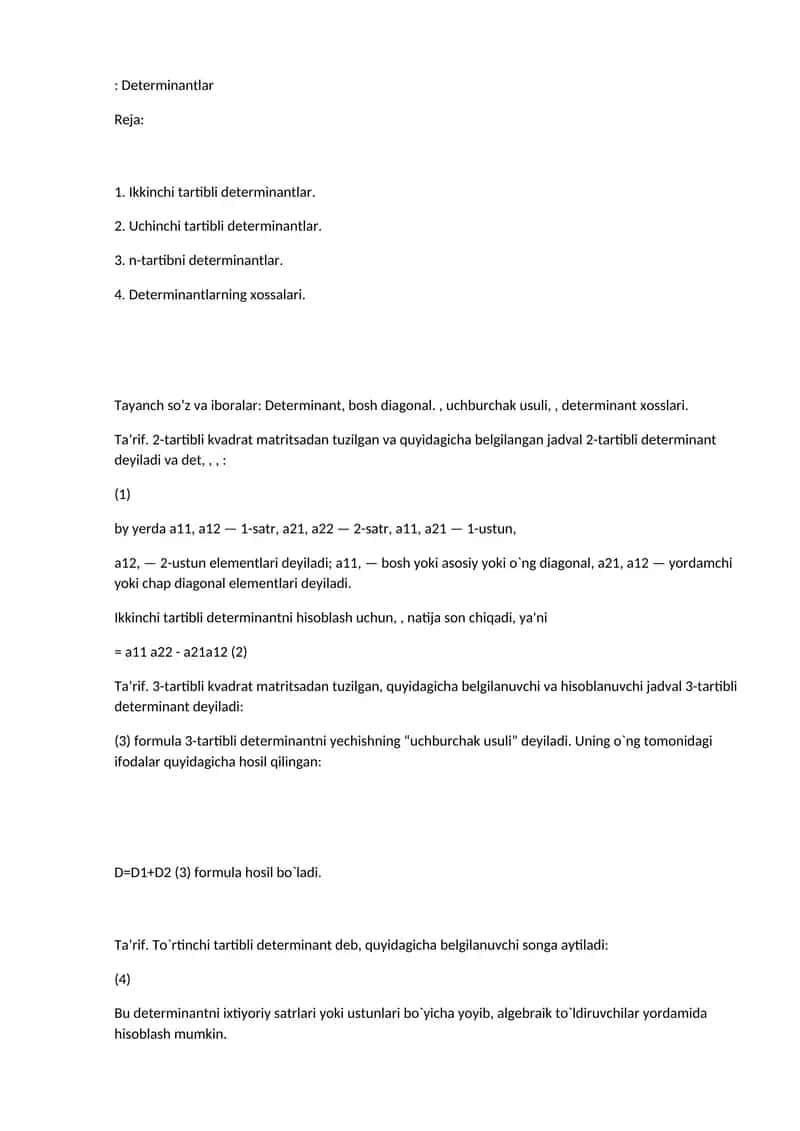 Determinantlar 1