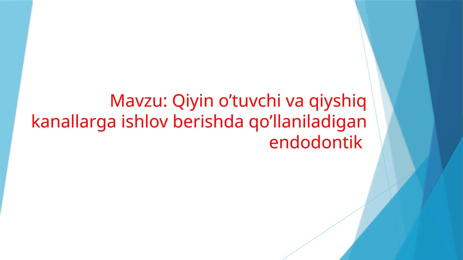 Qiyin o’tuvchi va qiyshiq kanallarga ishlov berishda qo’llaniladigan endodontik C-Pilot Files (VDW,DentsplyMaillefer 1
