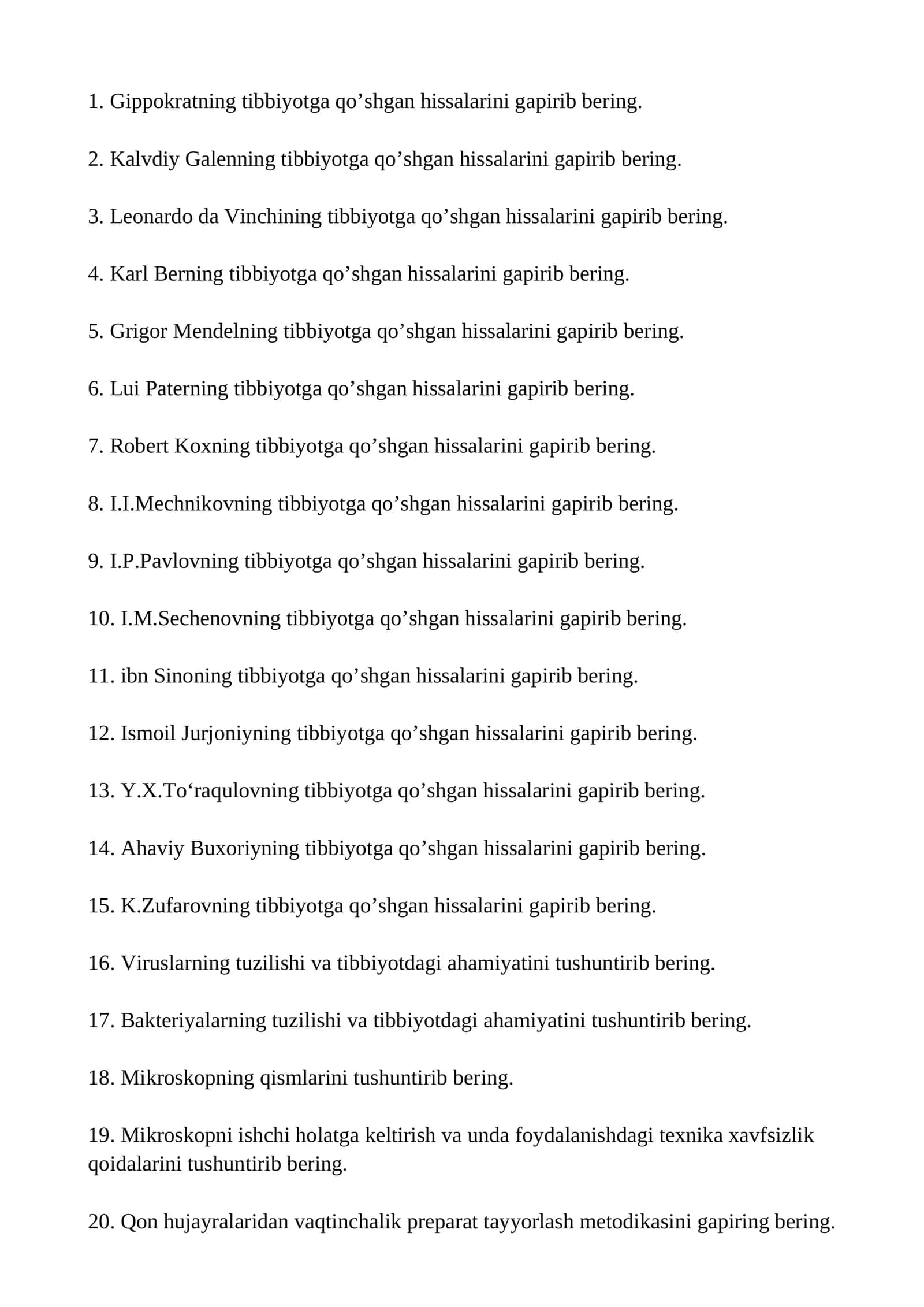 ibn Sinoning tibbiyotga qo’shgan hissalarini gapirib bering 1
