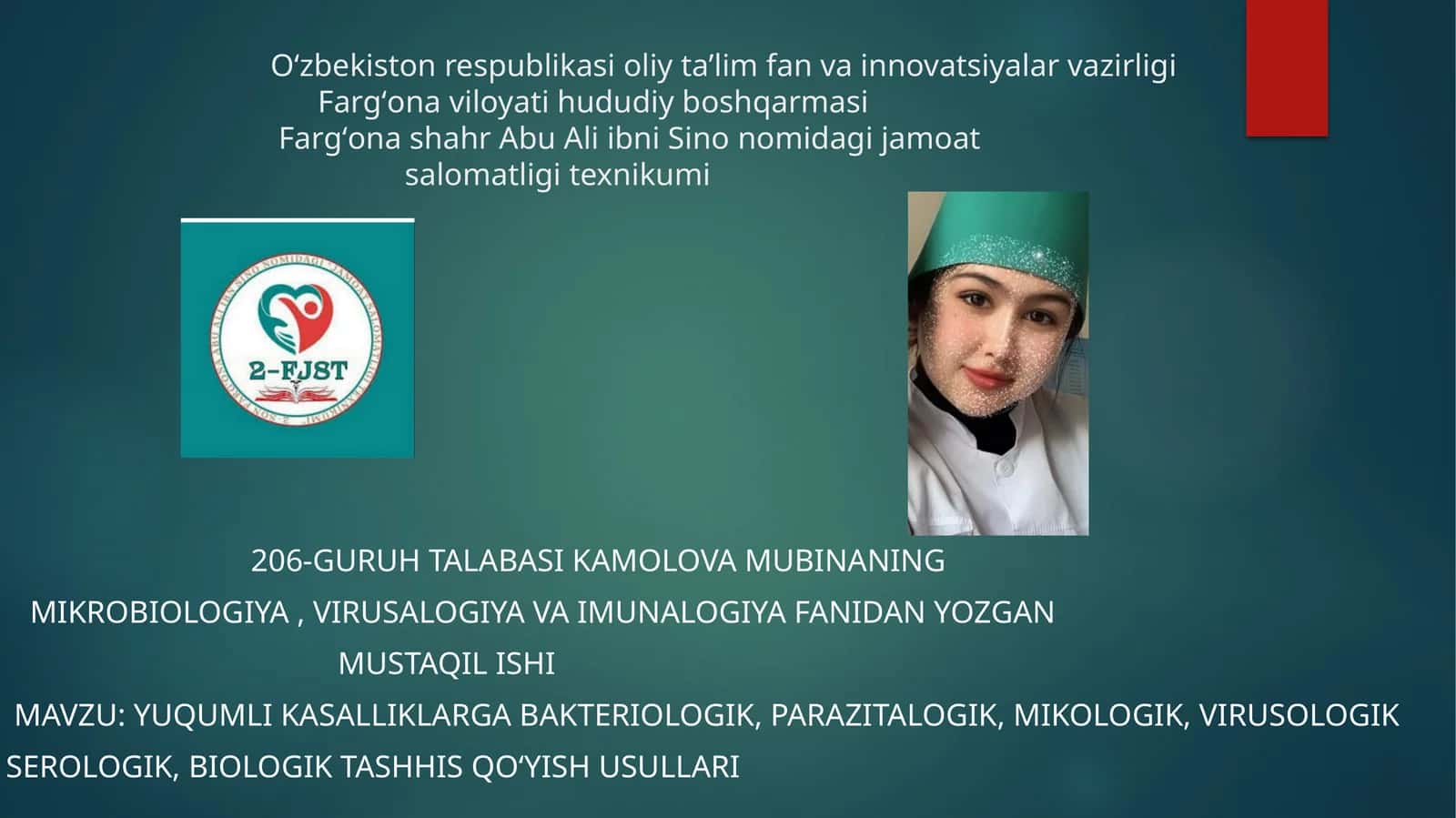 yuqumlikasalliklarga bakteriologik,parazitalogik,mikologik,virusologik Serologik,biologiktashhisqoʻyishusullari 1