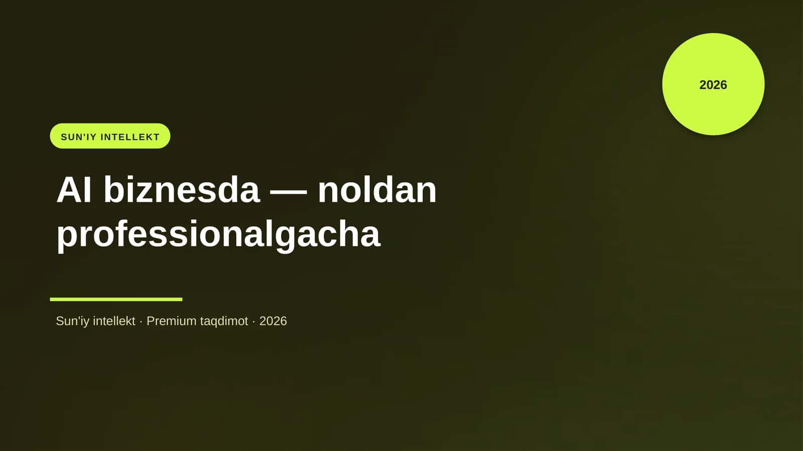 AI biznesda — noldan professionalgacha 1
