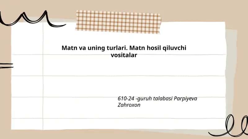 Matn va uning turlari 1