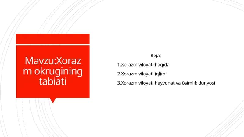 Xorazm okrugining tabiati 1