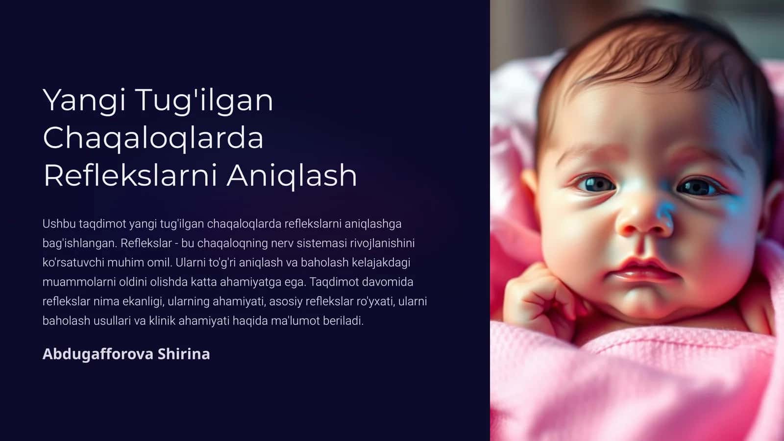 Yangi Tug'ilgan Chaqaloqlarda Reflekslarni Aniqlash 1