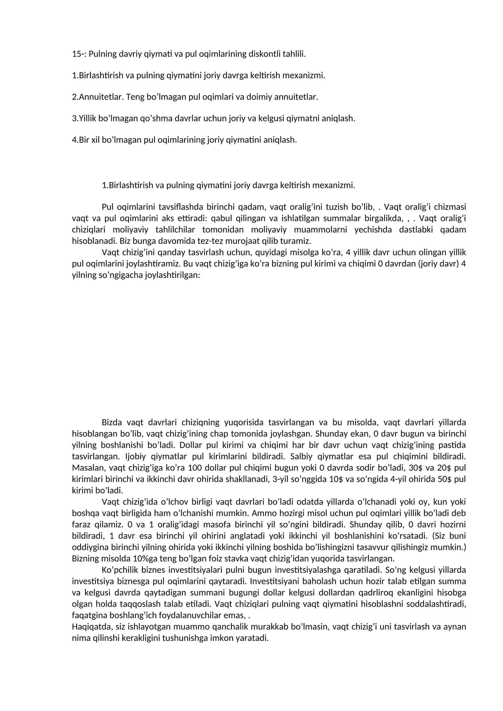 Qiymat va Oqimlar Analizi 1