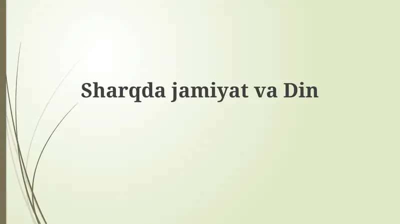 SharqdajamiyatvaDin 1