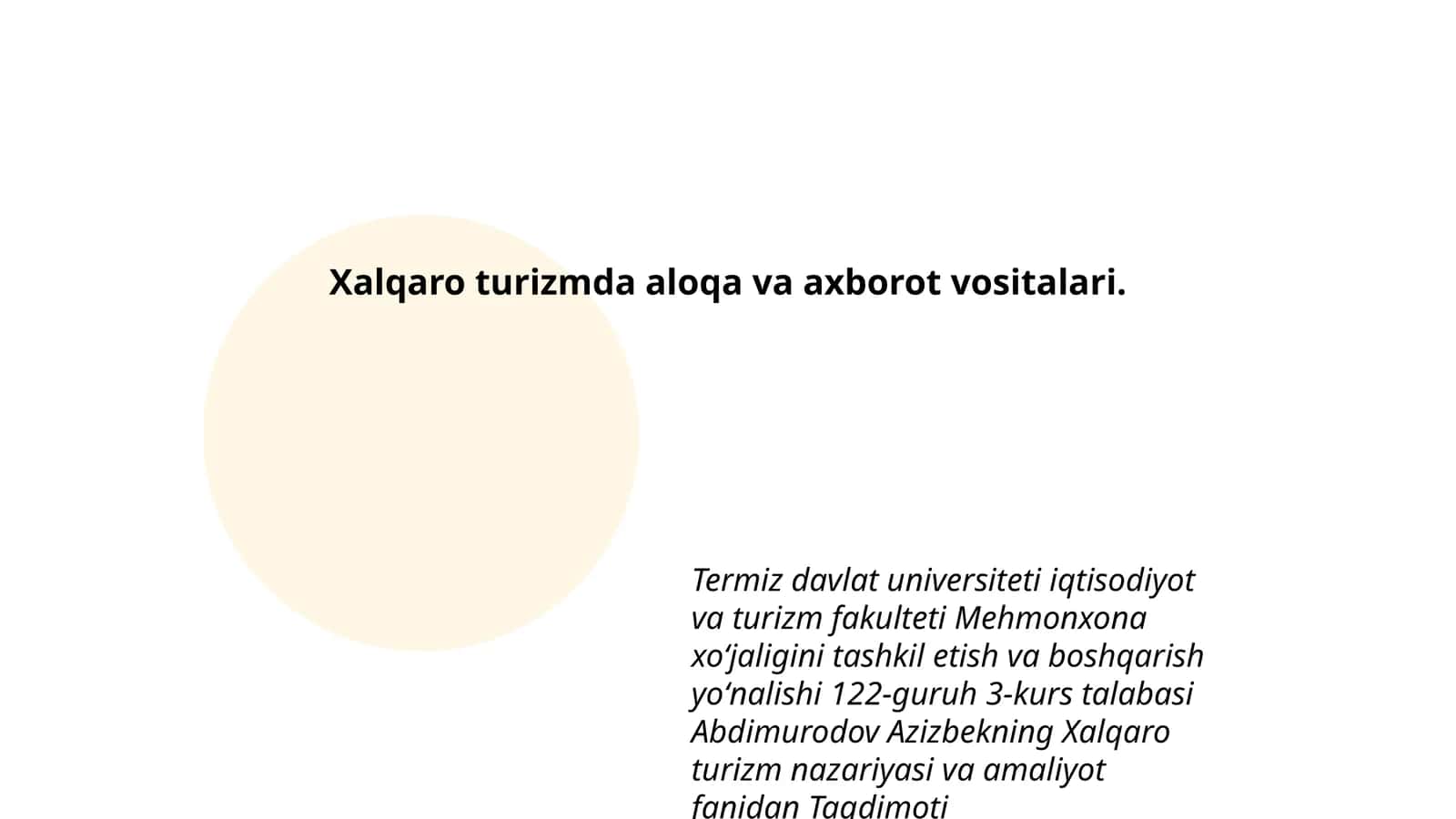 Xalqaro turizmda aloqa va axborot vositalari 1