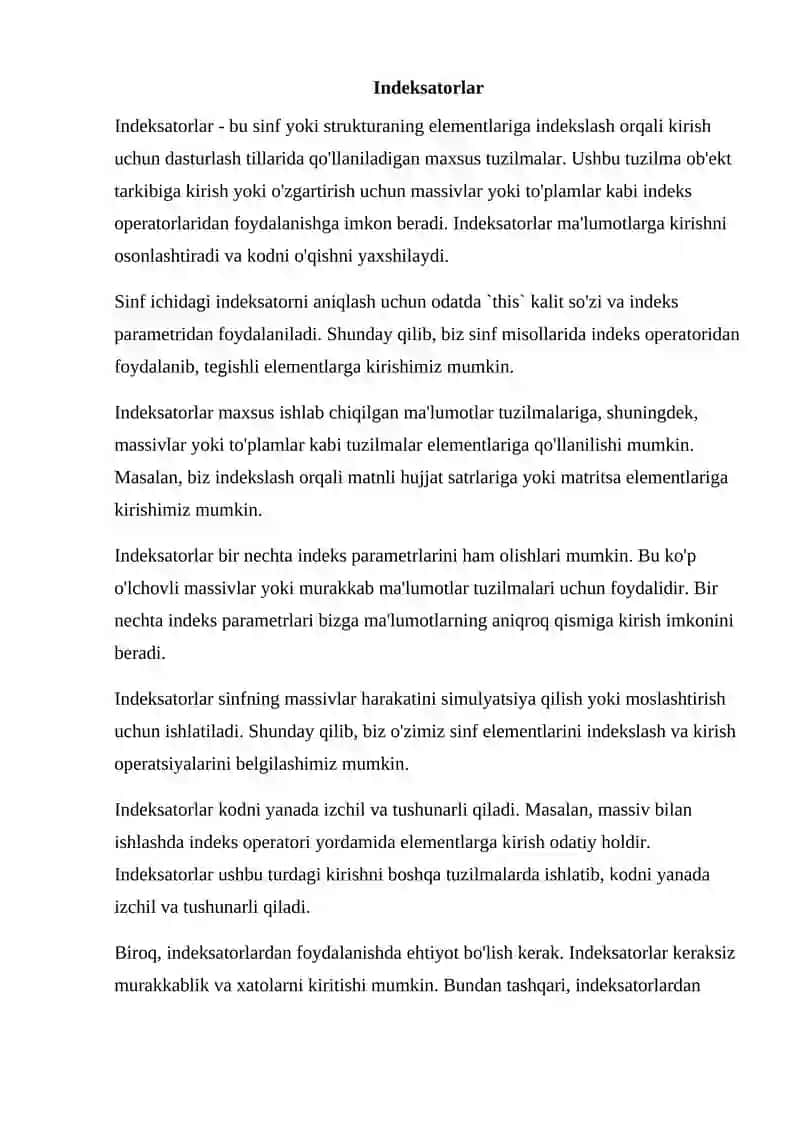 Indeksatorlar