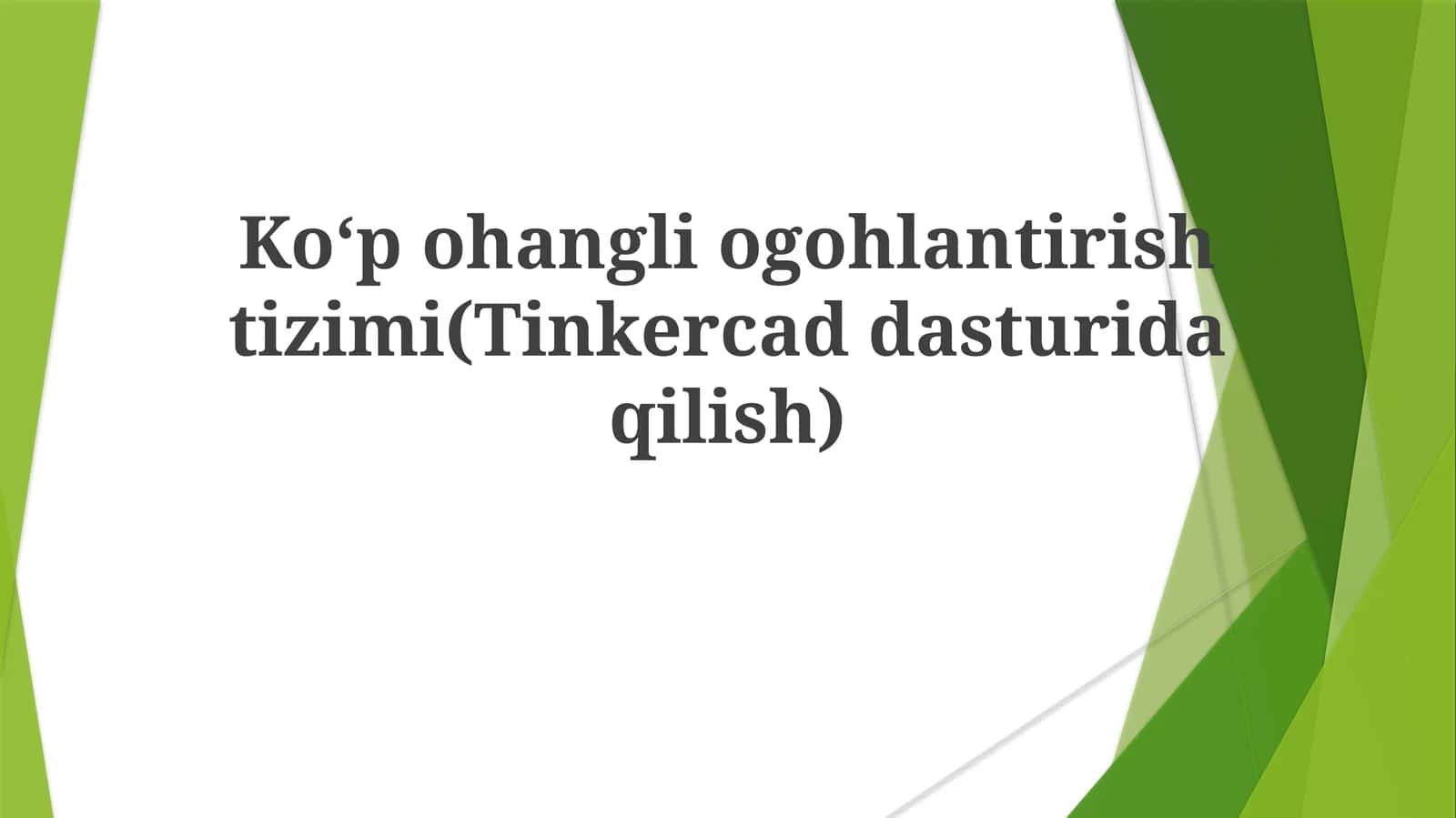 Ogohlantirish tizimi (Tinkercad dasturida qilish) 1