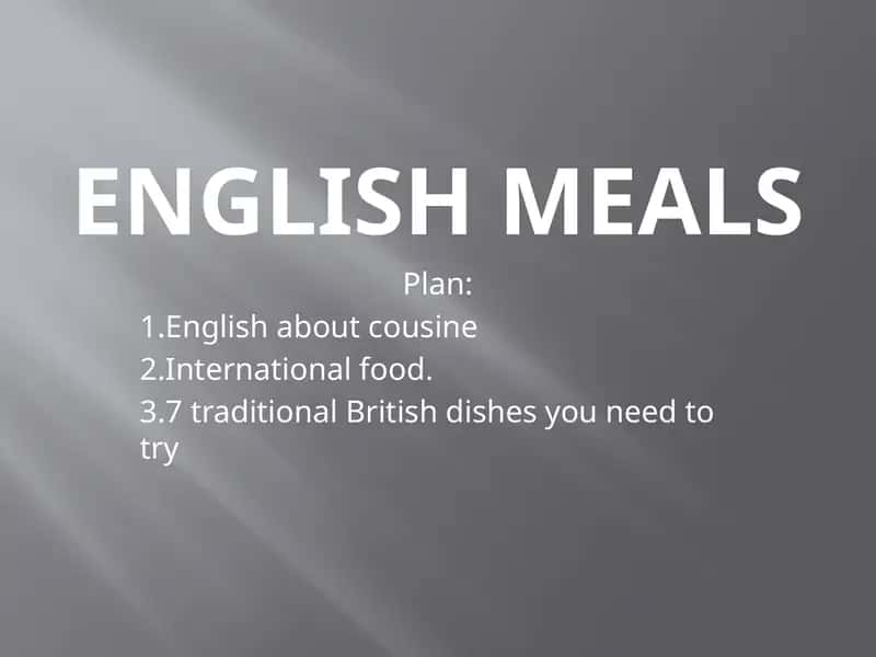 English Meals 1