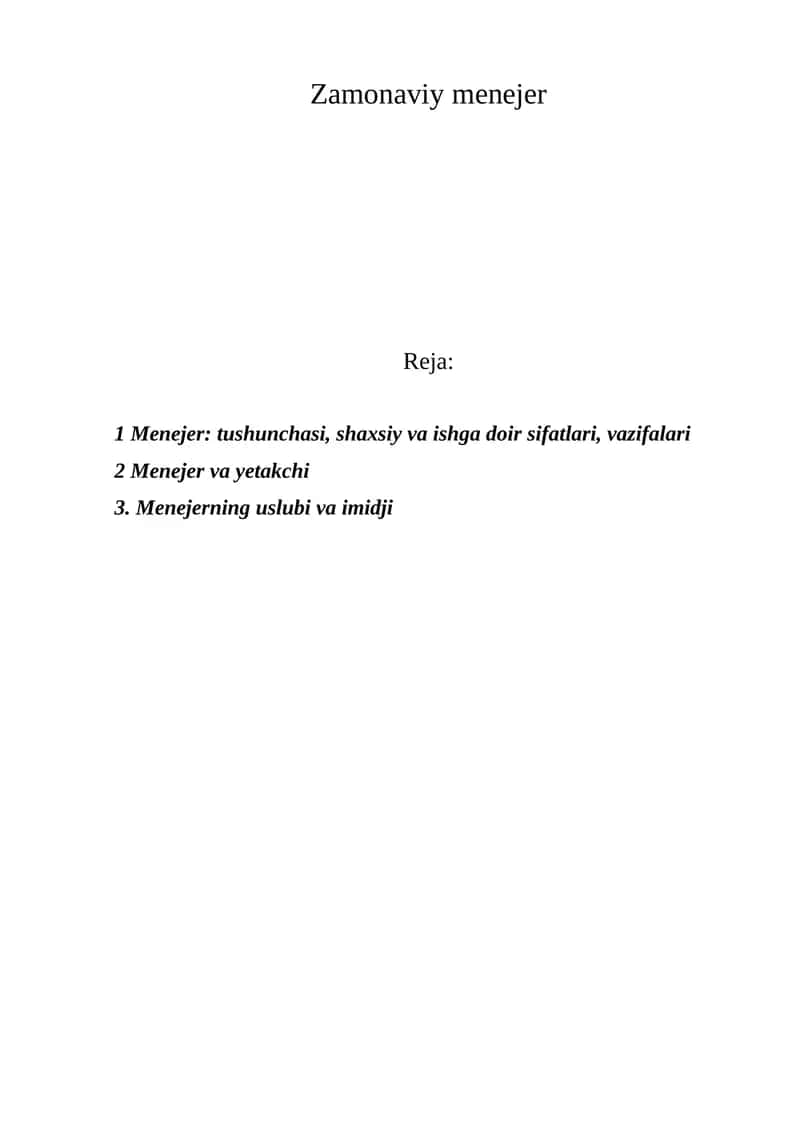 Menejerlik 1