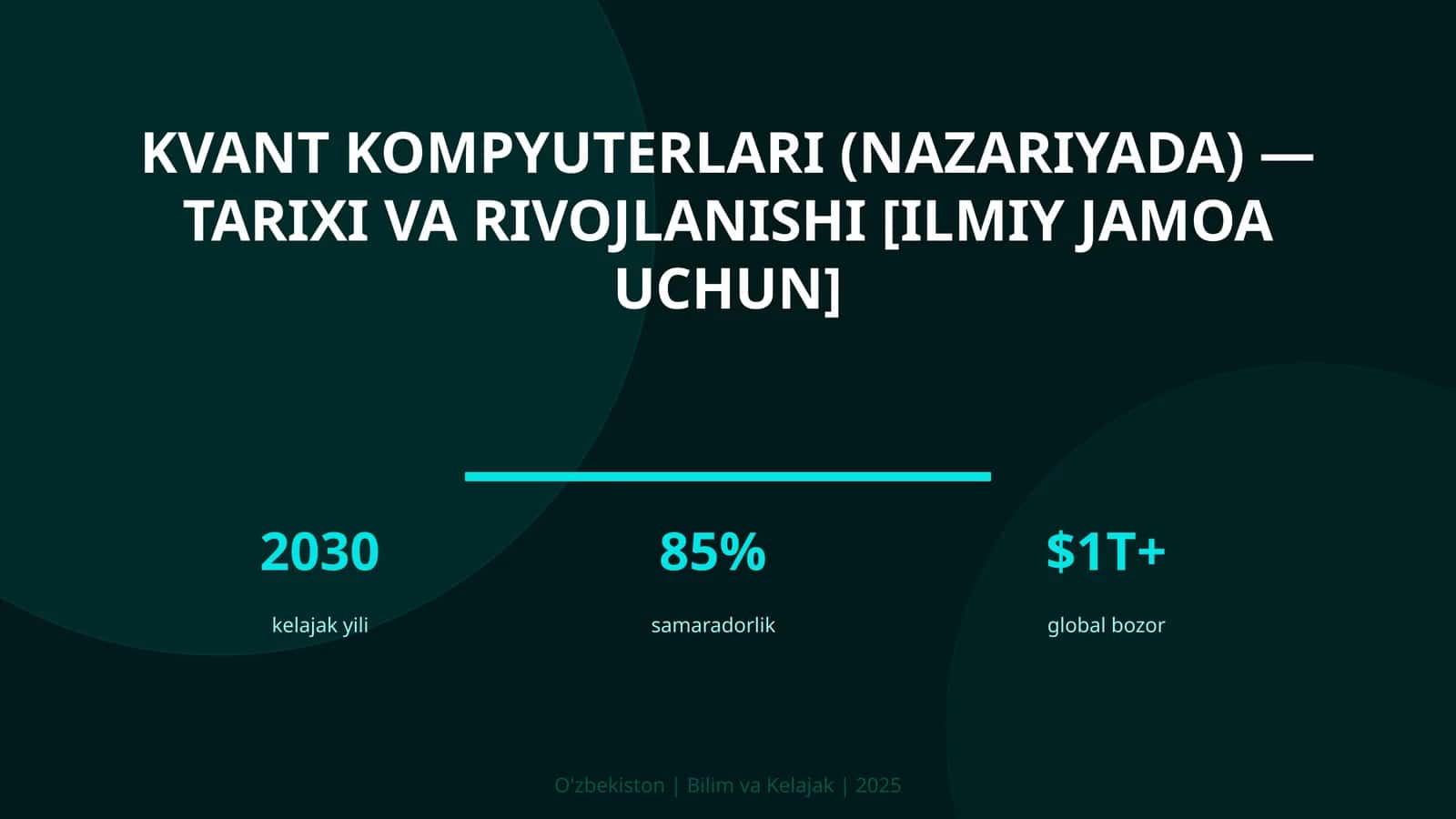 Kvant kompyuterlari (nazariyada) — tarixi va rivojlanishi [ilmiy jamoa uchun] 1