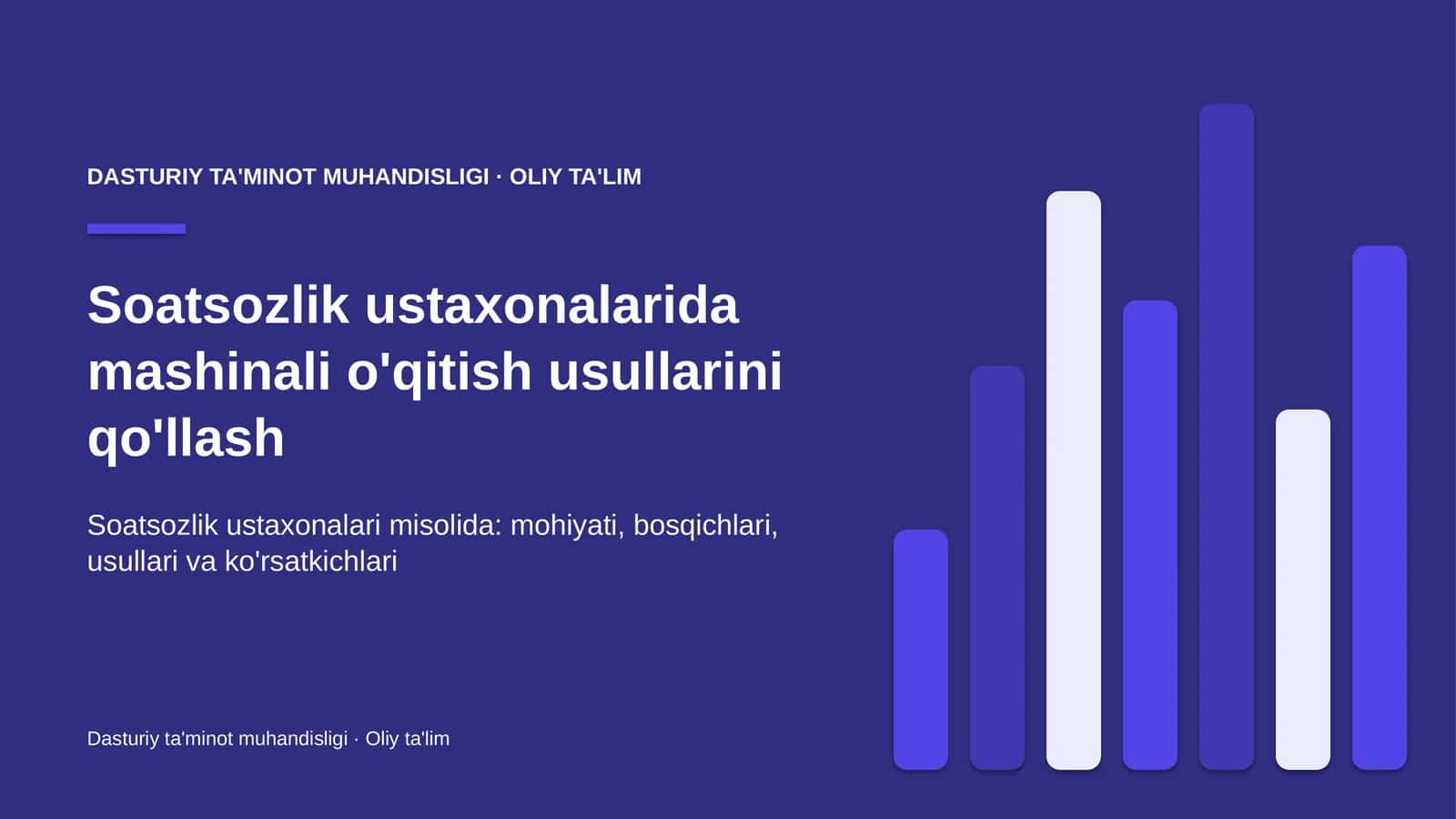 Soatsozlik ustaxonalarida mashinali o'qitish usullarini qo'llash 1