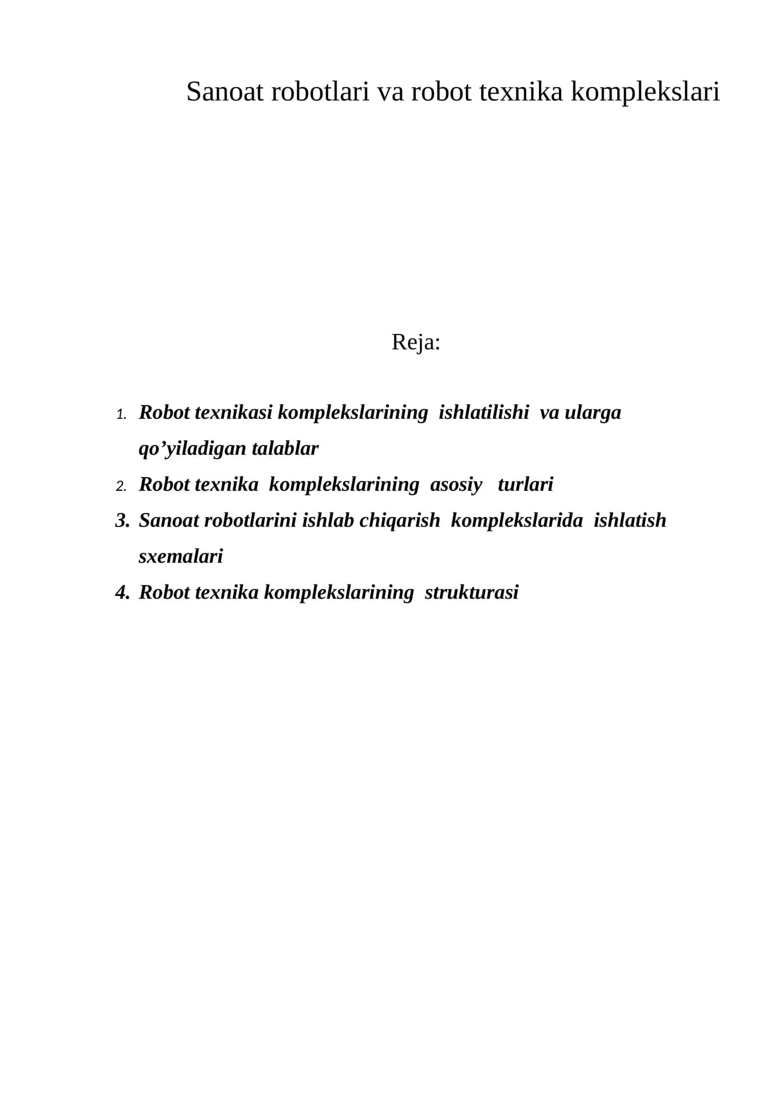 Sаnоаt rоbоtlаri vа rоbоt tеxnikа kоmplеkslаri 1