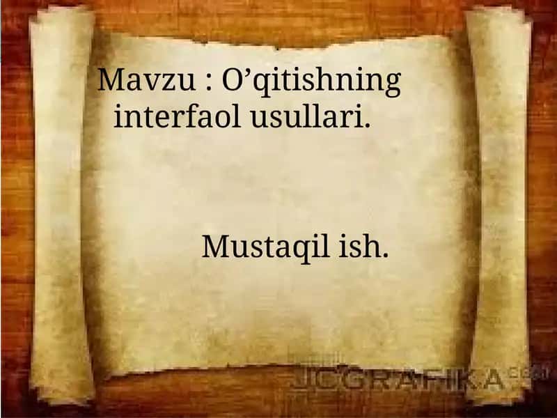 O’qitishning interfaol usullari 1