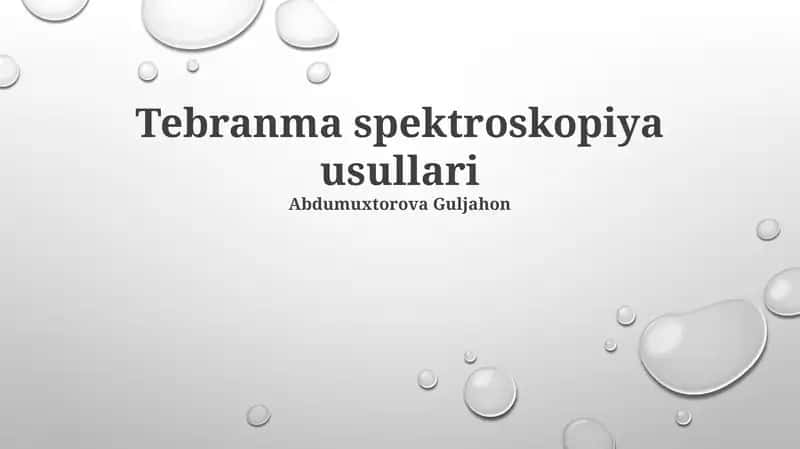 Tebranma spektroskopiya usullari 1