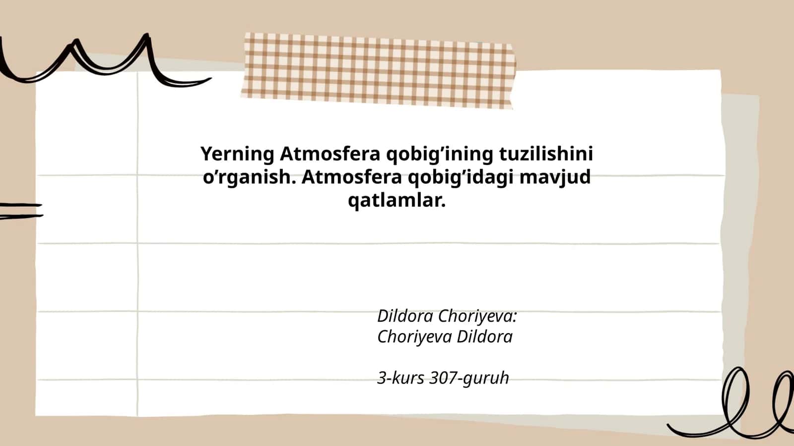 Yerning Atmosfera qobig’ining tuzilishi 1