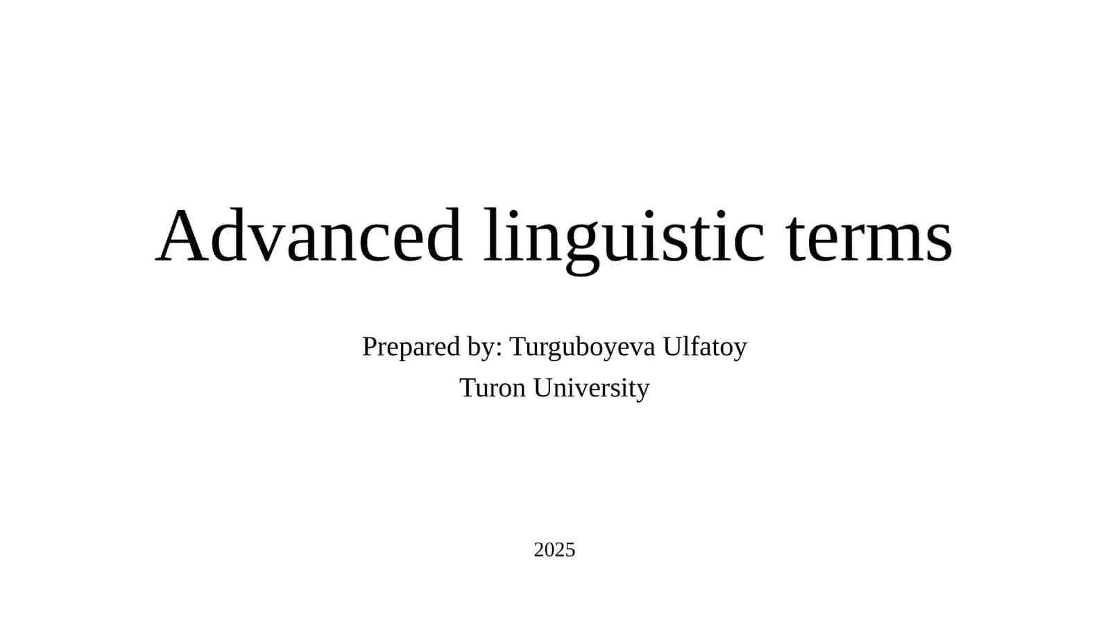 Advanced linguistic terms 1