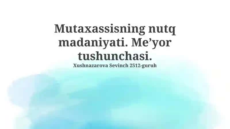 Mutaxassis nutq madaniyati