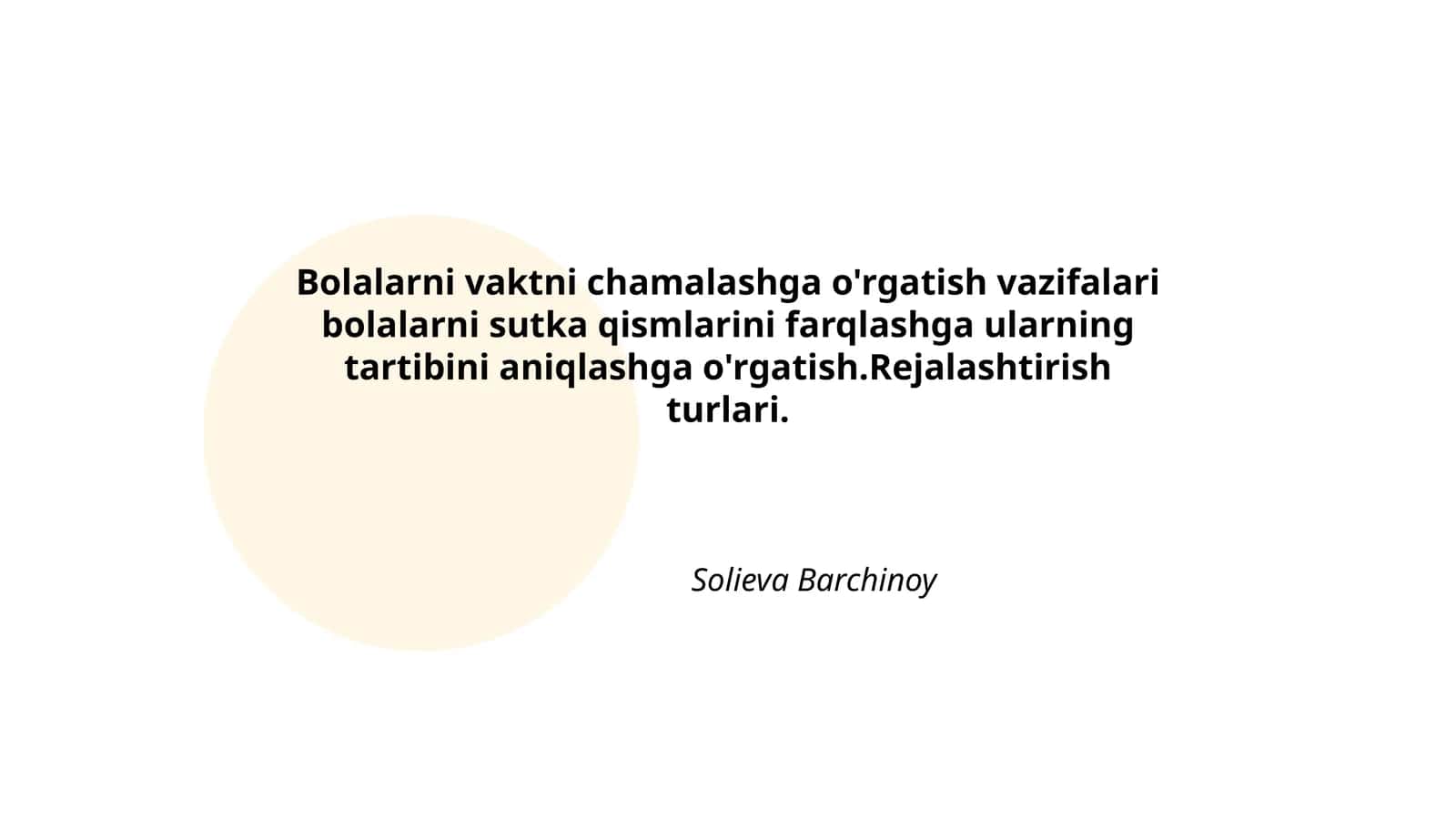 Bolalarni vaktni chamalashga o'rgatish vazifalari 1