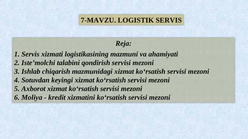 LOGISTIK SERVIS 1