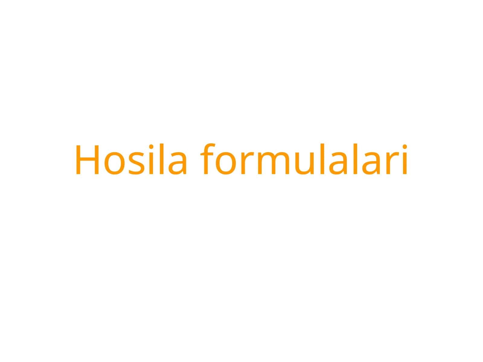 Hosila formulalari 1