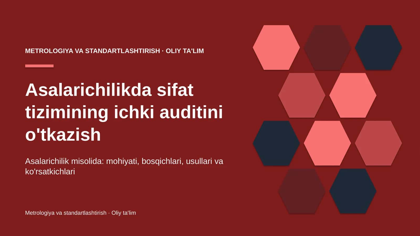 Asalarichilikda sifat tizimining ichki auditini o'tkazish 1