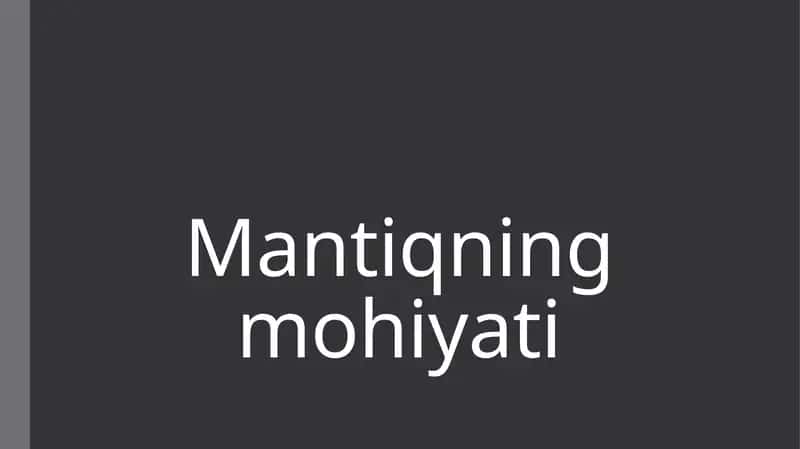 Mantiqning mohiyati 1