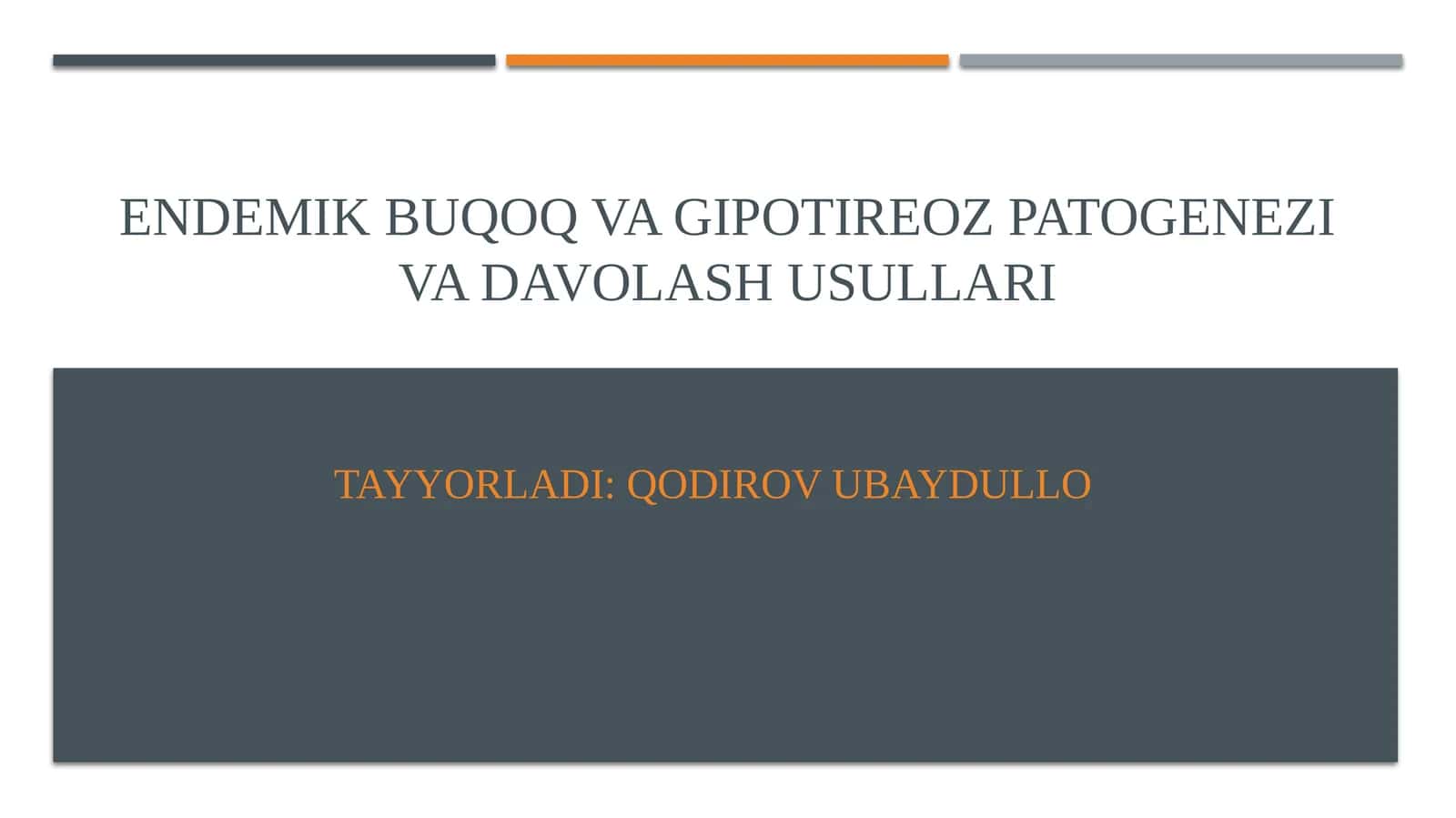 Endemik buqoq va gipotireoz patogenezi va davolash usullari 1