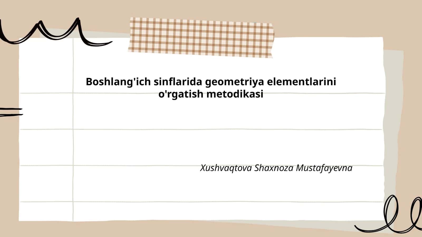 Boshlang'ich sinflarida geometriya elementlarini o'rgatish metodikasi 1