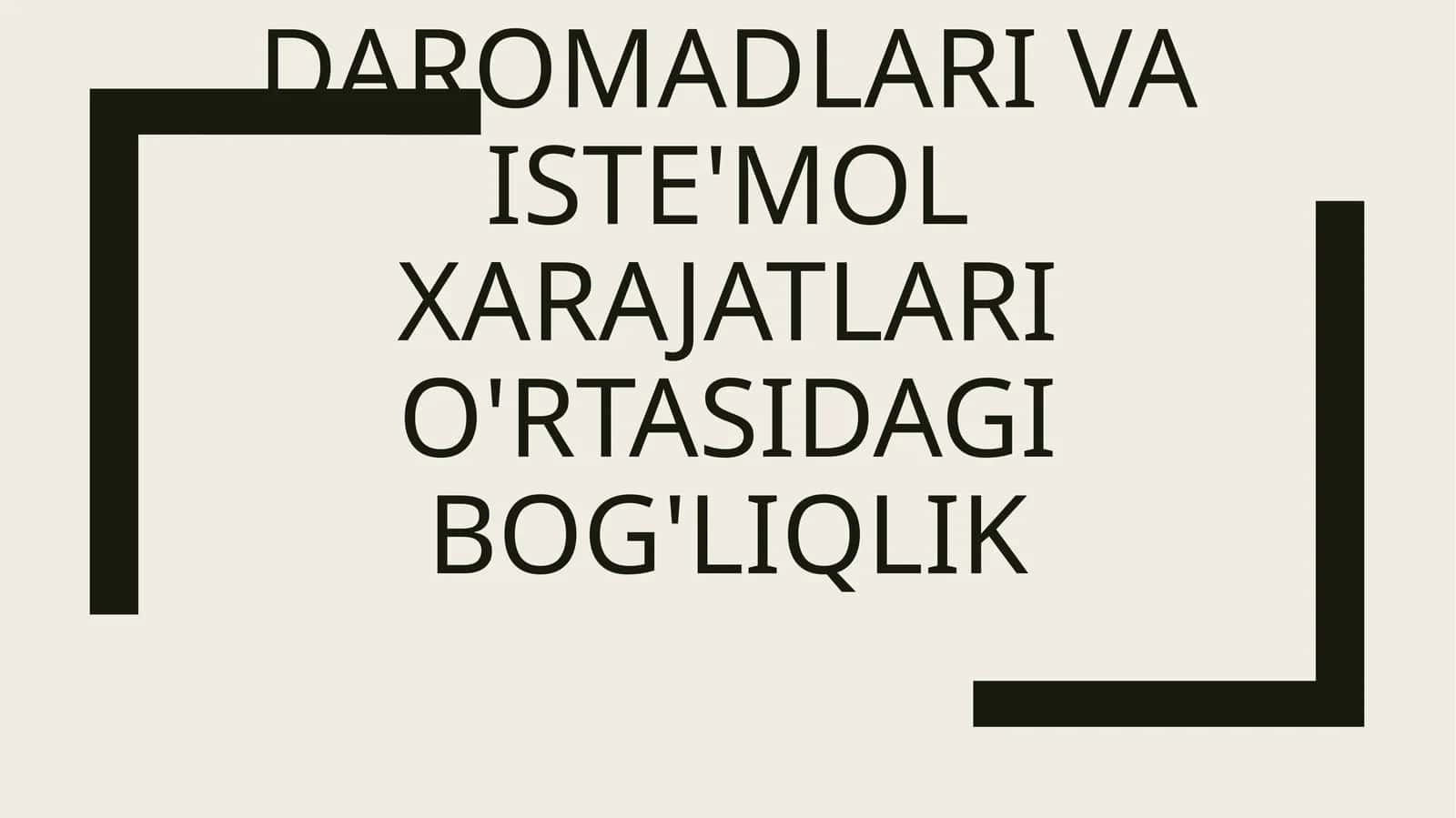 Aholi daromadlari va iste'mol xarajatlari o'rtasidagi bog'liqlik 1