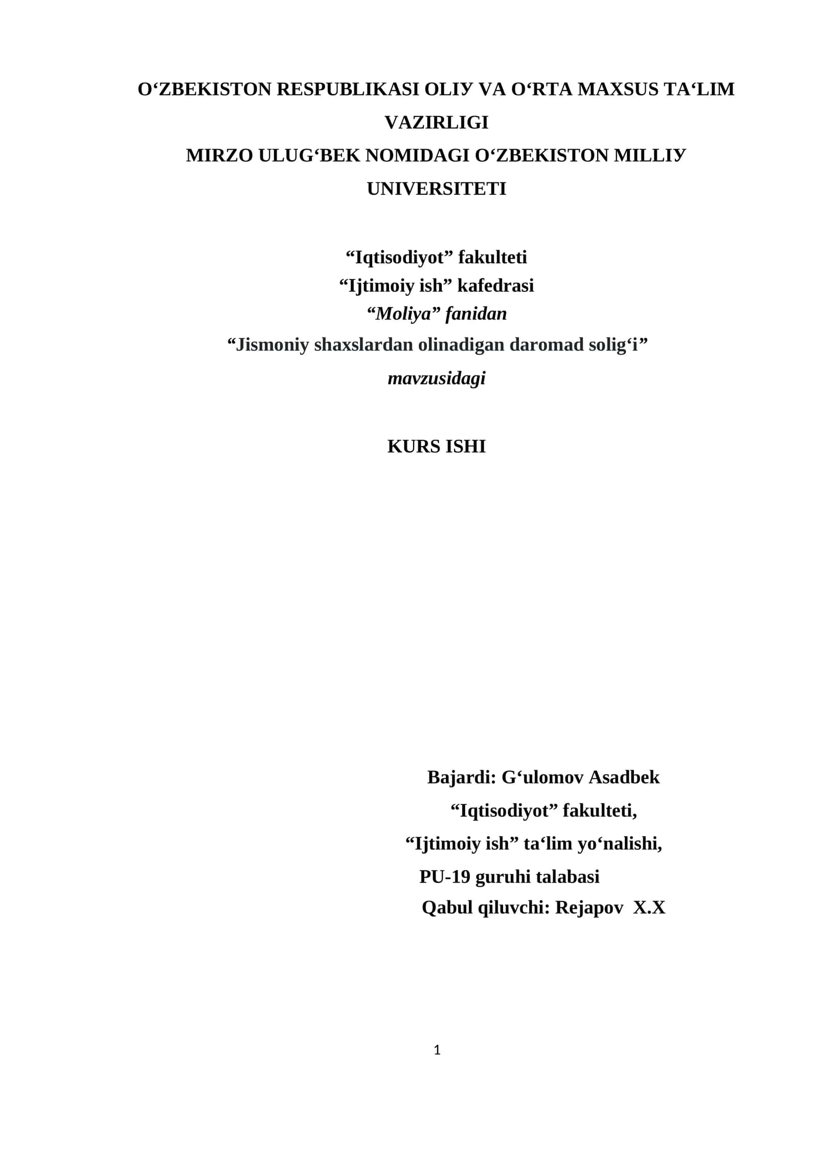 Jismоniy shахslаrdаn оlinаdigаn dаrоmаd sоlig‘i 1