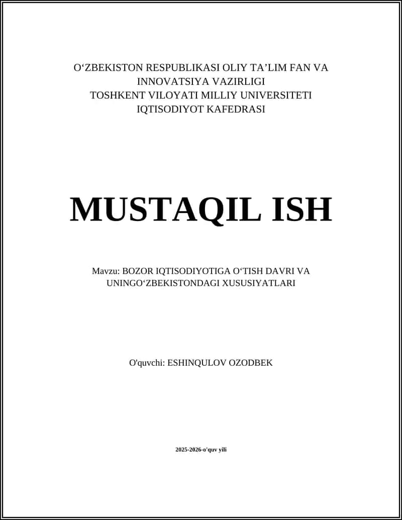 Bozor iqtisodiyotiga o‘tish 1