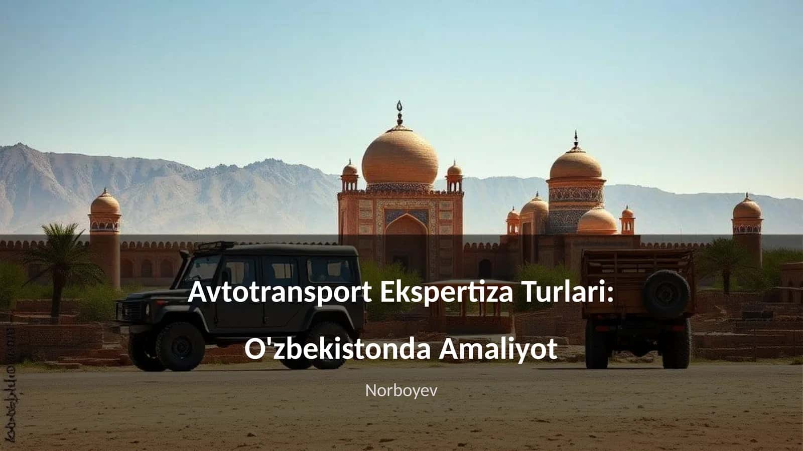 Avtotransport Ekspertiza Turlari: O'zbekistonda Amaliyot 1