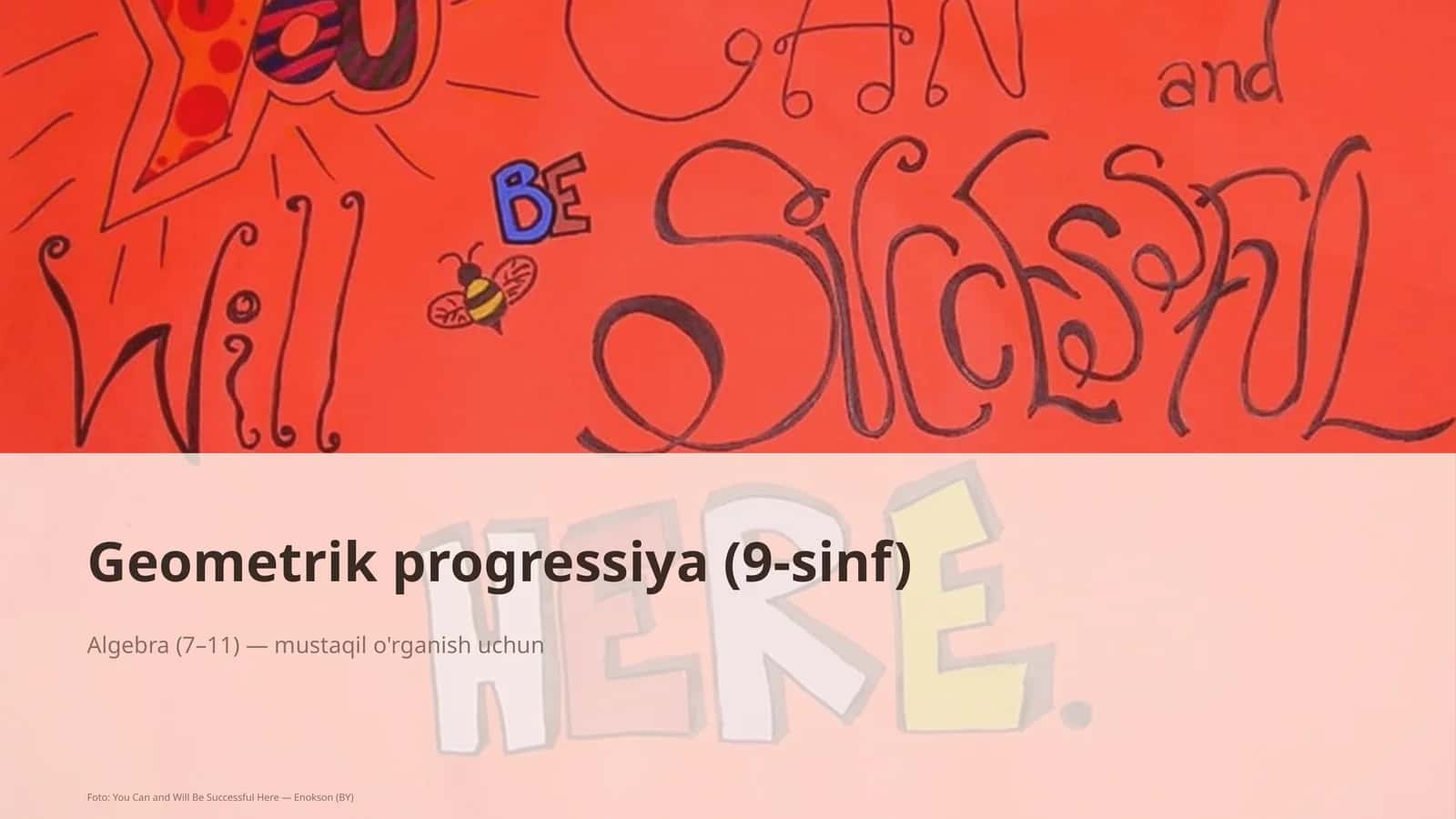 Geometrik progressiya (9-sinf) 1