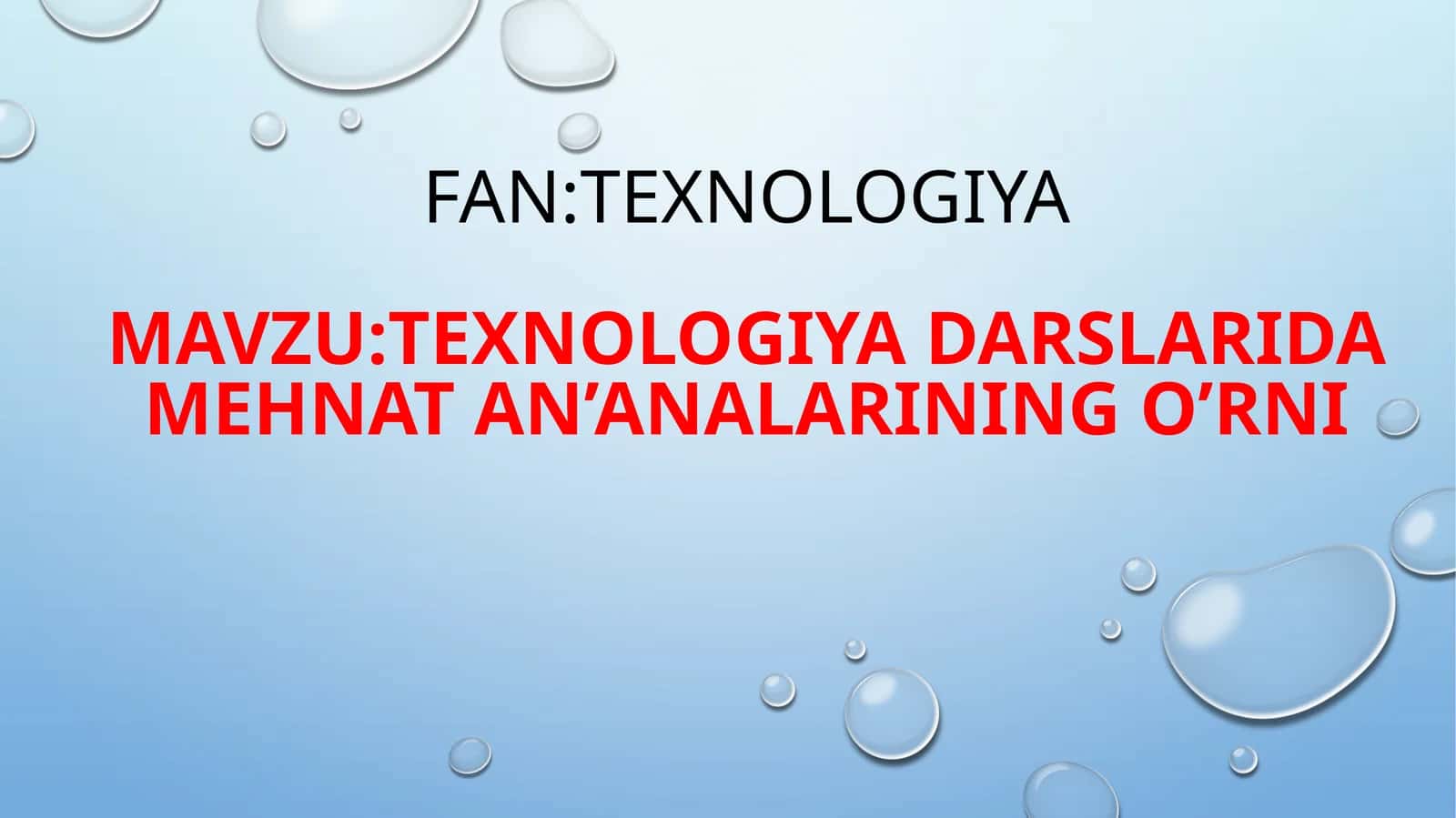 Texnologiya darslarida mehnat an’analarining o’rni 1