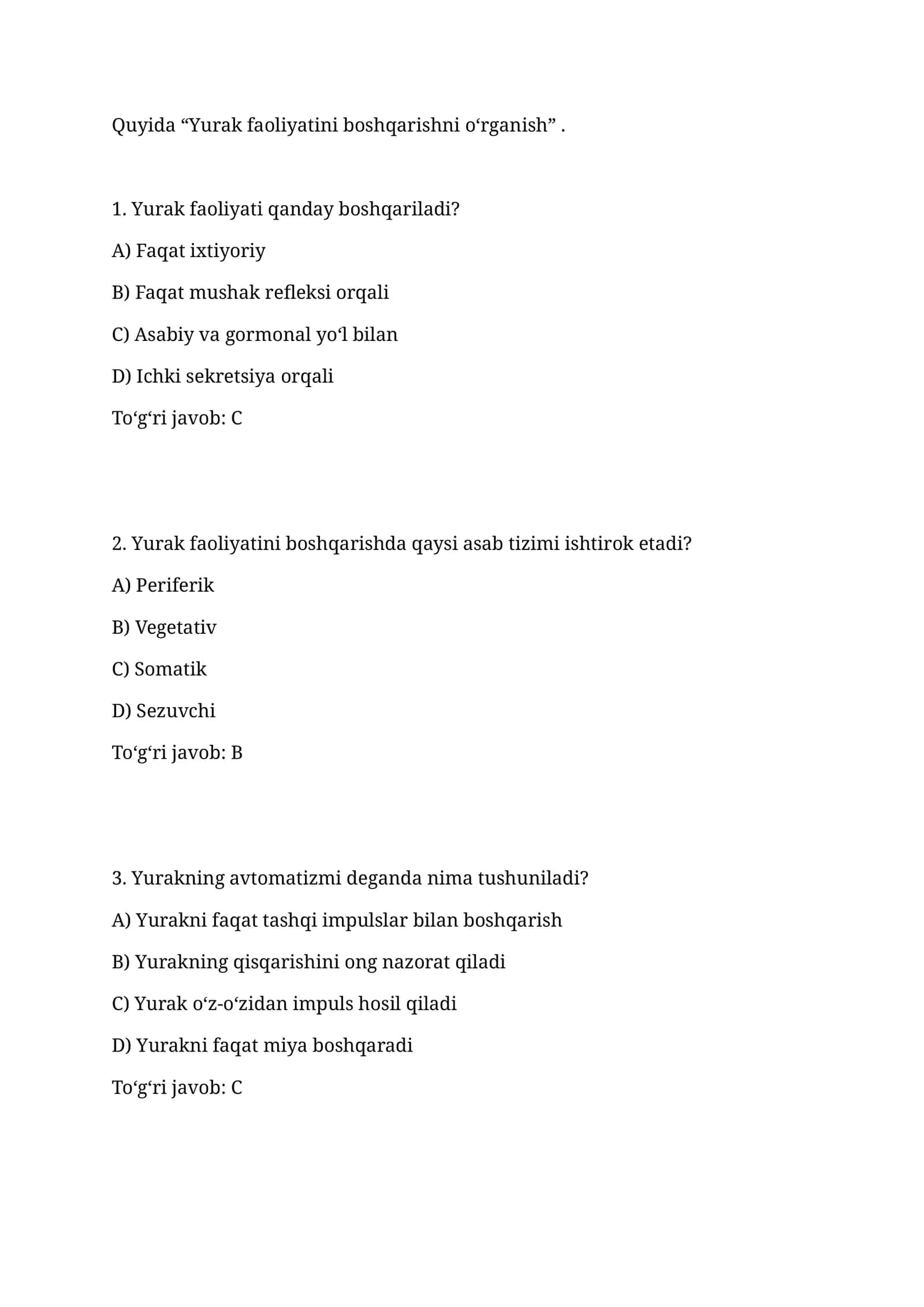 Yurak faoliyatini boshqarishni o‘rganish 1
